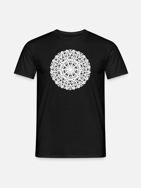 Geometrische Blumen Mandala runde Muster Form - Männer T-Shirt - Schwarz