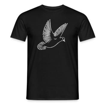 Fliegende Taube auf breiten Schwingen - Männer T-Shirt - Schwarz - Vorne - AI Model Male 178 light (178cm)