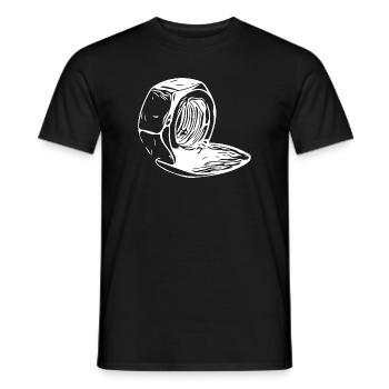 Écrou à vis fondu verticalement - T-shirt homme - noir - Devant - AI Model Male 178 light (178cm)