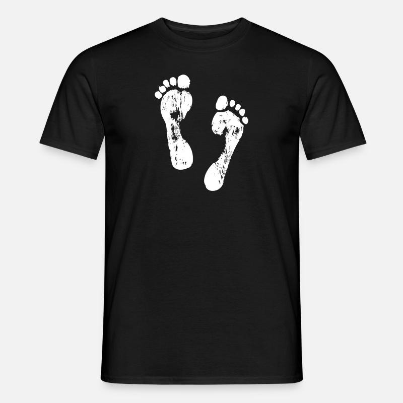 Fußabdrücke im Sand - Männer T-Shirt - Schwarz