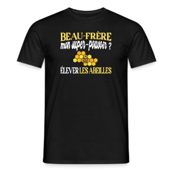Beau-frère t-shirt apiculteur abeille miel humour - T-shirt homme - noir - Devant - AI Model Male 178 light (178cm)