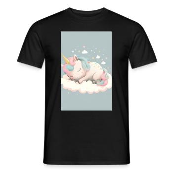 Bébé licorne - T-shirt homme - noir - Devant - AI Model Male 178 light (178cm)