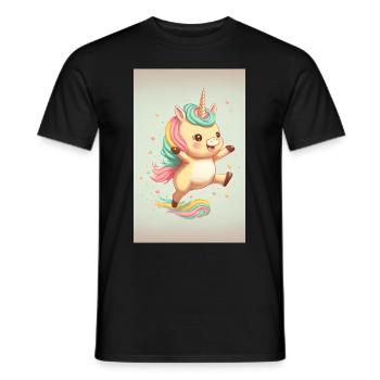 Happy baby unicorn - Men's T-Shirt - black - Front - AI Model Male 178 light (178cm)