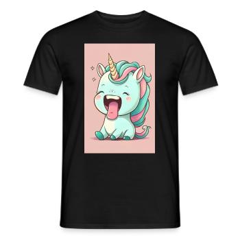 Bébé licorne - T-shirt homme - noir - Devant - AI Model Male 178 light (178cm)