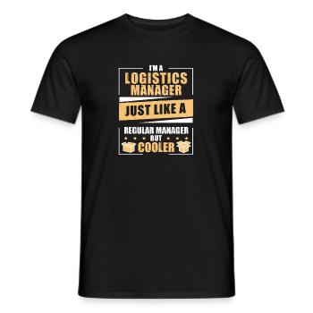 Drôle d’humour de responsable logistique Un logisticien - T-shirt homme - noir - Devant - AI Model Male 178 light (178cm)