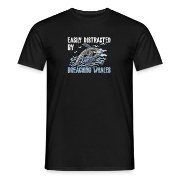 Whale watching distracted by immersion - Men's T-Shirt - black - Front - AI Model Male 178 light (178cm)