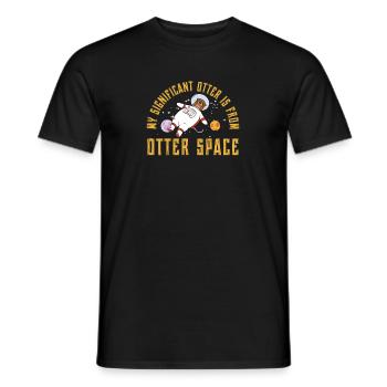 My Significant Otter Funny Otter Space Pun A - Men's T-Shirt - black - Front - AI Model Male 178 light (178cm)