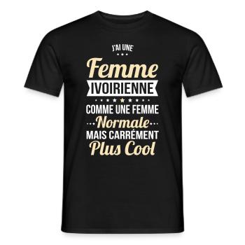 J'ai une femme Ivoirienne plus cool - T-shirt homme - noir - Devant - AI Model Male 178 light (178cm)