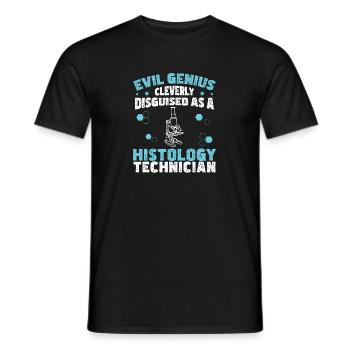 Evil Genius Funny Histology Humor For Histologists - Men's T-Shirt - black - Front - AI Model Male 178 light (178cm)