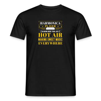 Harmonica blows more than just hot air - Men's T-Shirt - black - Front - AI Model Male 178 light (178cm)