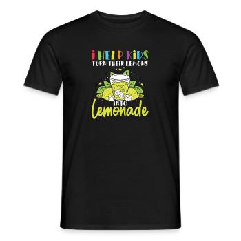 Children's therapist lemons for lemonade occupational therapy - Men's T-Shirt - black - Front - AI Model Male 178 light (178cm)