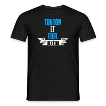 tonton et fier de l'être maillot homme oncle - T-shirt homme - noir - Devant - AI Model Male 178 light (178cm)