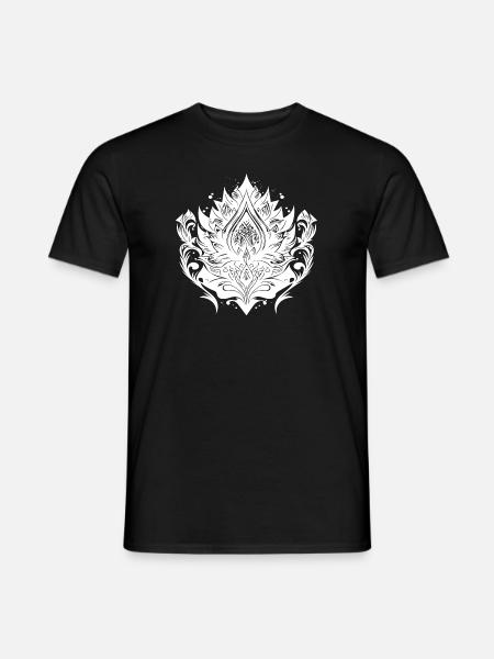 Vintage Lotus fleur nénuphar Tattoo Hobby - T-shirt homme - noir
