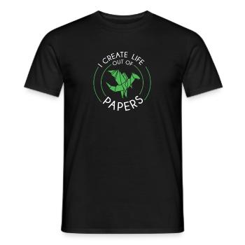 Fantastique Je crée une vie à partir de papiers - T-shirt homme - noir - Devant - AI Model Male 178 light (178cm)