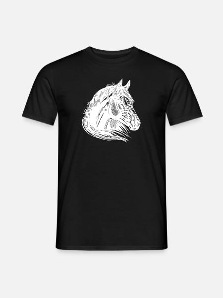 Stuten Pferde Porträt mit traumhaft schönen Mähne - Männer T-Shirt - Schwarz