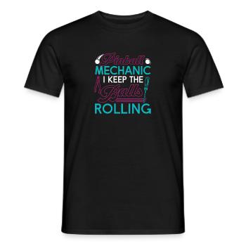 Pinball I Keep The Balls Rolling Lustiger Flipper - Männer T-Shirt - Schwarz - Vorne - AI Model Male 178 light (178cm)