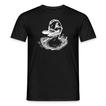 Canard nageur avec un grand bec - T-shirt homme - noir - Devant - AI Model Male 178 light (178cm)