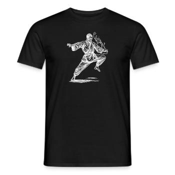 Karate Kampfsport Meister Pose Tattoo Style - Männer T-Shirt - Schwarz - Vorne - AI Model Male 178 light (178cm)