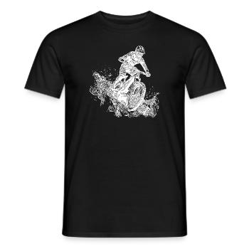 Cyclists Mountain Bikers Rain Mud Downhill - Men's T-Shirt - black - Front - AI Model Male 178 light (178cm)