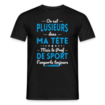 Plusieurs dans tête le Prof de Sport l'emporte - T-shirt homme - noir - Devant - AI Model Male 178 light (178cm)