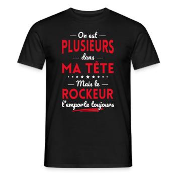 Plusieurs dans tête le Rockeur l'emporte toujours - T-shirt homme - noir - Devant - AI Model Male 178 light (178cm)