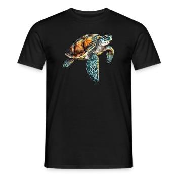 Conception sous-marine de tortue pour les plongeurs - T-shirt homme - noir - Devant - AI Model Male 178 light (178cm)