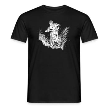Mountain biker, cyclist, mud, forest, downhill - Men's T-Shirt - black - Front - AI Model Male 178 light (178cm)