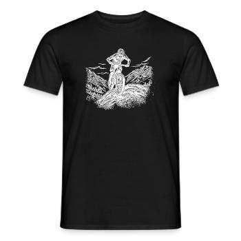 Ascension solitaire en VTT - T-shirt homme - noir - Devant - AI Model Male 178 light (178cm)