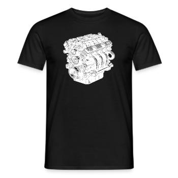 Moteur de ventilateur de cylindre de moteur de moteur de cylindre mécanique - T-shirt homme - noir - Devant - AI Model Male 178 light (178cm)