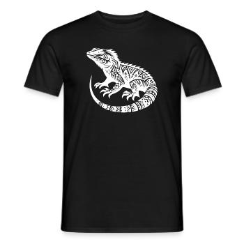 Bearded Dragon Tribal Tattoo Style Disguise - Men's T-Shirt - black - Front - AI Model Male 178 light (178cm)