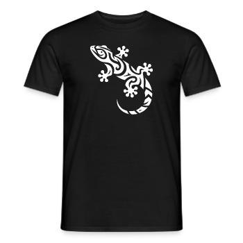 Mignon petit gecko dans le style de tatouage tribal - T-shirt homme - noir - Devant - AI Model Male 178 light (178cm)