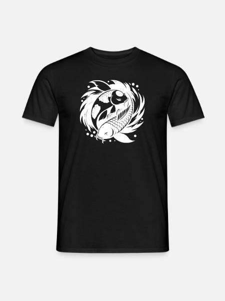 Yin and Yang Koi Carp Yoga Circle - Men's T-Shirt - black
