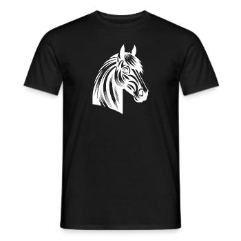 Pferdekopf Tattoo Style Porträt - Männer T-Shirt - Schwarz - Vorne - AI Model Male 178 light (178cm)
