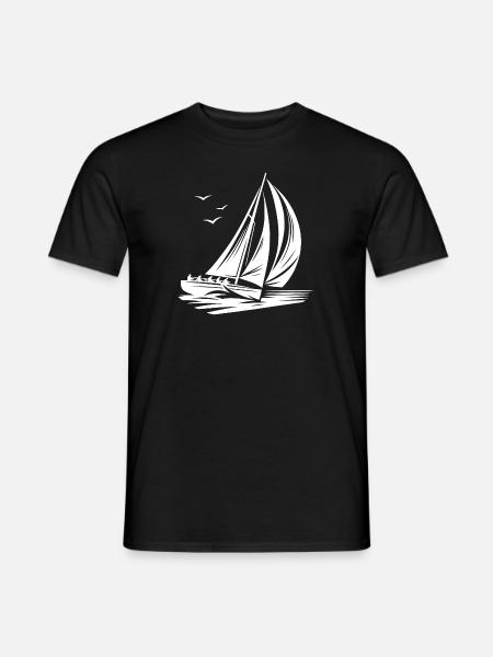Velero de regata rápida en oleaje - Camiseta hombre - negro