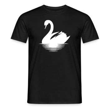 Large Waterfowl Swan Portrait - Men's T-Shirt - black - Front - AI Model Male 178 light (178cm)