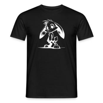 Little rabbit with big eyes and long ears - Men's T-Shirt - black - Front - AI Model Male 178 light (178cm)