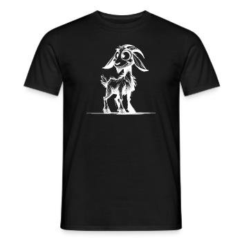 Chèvre Grands Yeux Souriant Chèvre Croquis - T-shirt homme - noir - Devant - AI Model Male 178 light (178cm)