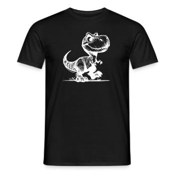 Small cute T-Rex Dino - Men's T-Shirt - black - Front - AI Model Male 178 light (178cm)