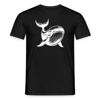 Kids Baby Blue Whale with Big Eyes - Men's T-Shirt - black - Front - AI Model Male 178 light (178cm)