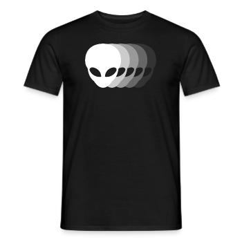 Shades of Small Grey Aliens, White to Black - Men's T-Shirt - black - Front - AI Model Male 178 light (178cm)