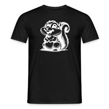 Funny Squirrel Portrait Pencil Sketch - Men's T-Shirt - black - Front - AI Model Male 178 light (178cm)