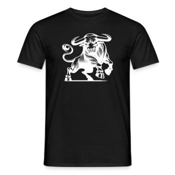 Taureau fort maléfique avec d’énormes cornes - T-shirt homme - noir - Devant - AI Model Male 178 light (178cm)