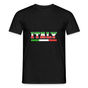 Italy - Men's T-Shirt - black - Front - AI Model Male 178 light (178cm)
