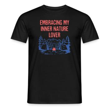 Embracing Inner Nature Lover Camping Forest - Männer T-Shirt - Schwarz - Vorne - AI Model Male 178 light (178cm)