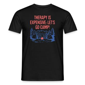 La thérapie coûte cher Go Camp Citation motivationnelle - T-shirt homme - noir - Devant - AI Model Male 178 light (178cm)