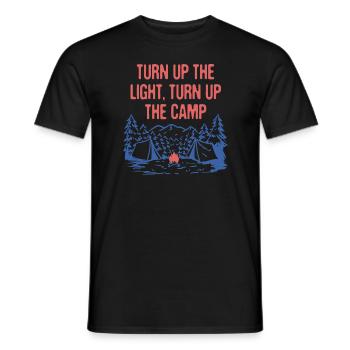 Turn Up the Camp Light Wildlife Camping Outdoor - Männer T-Shirt - Schwarz - Vorne - AI Model Male 178 light (178cm)