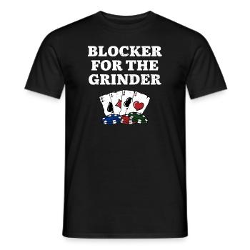Blocker for the Grinder Gambler Poker Gambling - Men's T-Shirt - black - Front - AI Model Male 178 light (178cm)