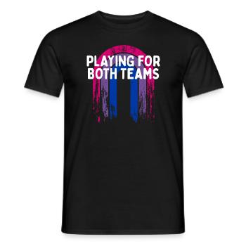 Jouer pour les deux équipes Bisexuel LGBTQ Bi Pride - T-shirt homme - noir - Devant - AI Model Male 178 light (178cm)