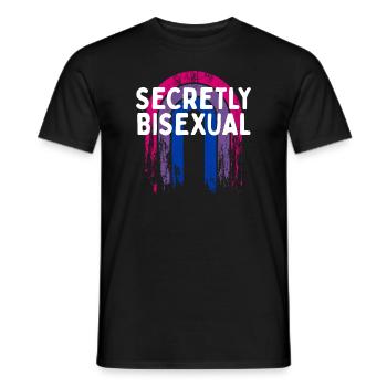 Secrètement bisexuel Bi Introverti Bi Pride - T-shirt homme - noir - Devant - AI Model Male 178 light (178cm)