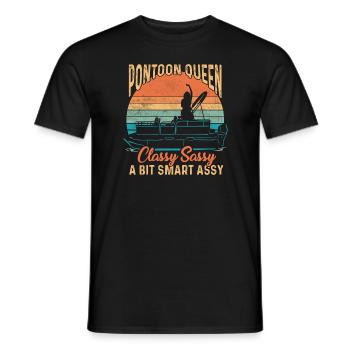 Pontonboot Kapitän Bootfahren See Pontoon - Männer T-Shirt - Schwarz - Vorne - AI Model Male 178 light (178cm)